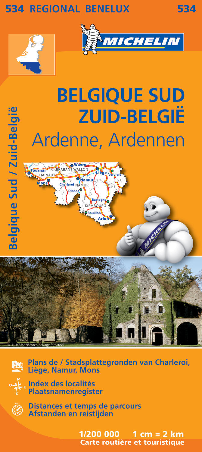 CARTE REGIONALE EUROPE - CARTE REGIONALE BELGIQUE SUD, ARDENNE / ZUID-BELGIE, ARDENNEN - XXX - MICHELIN