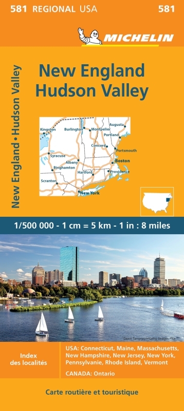CARTE REGIONALE MONDE - CARTE REGIONALE NEW ENGLAND, HUDSON VALLEY - XXX - MICHELIN