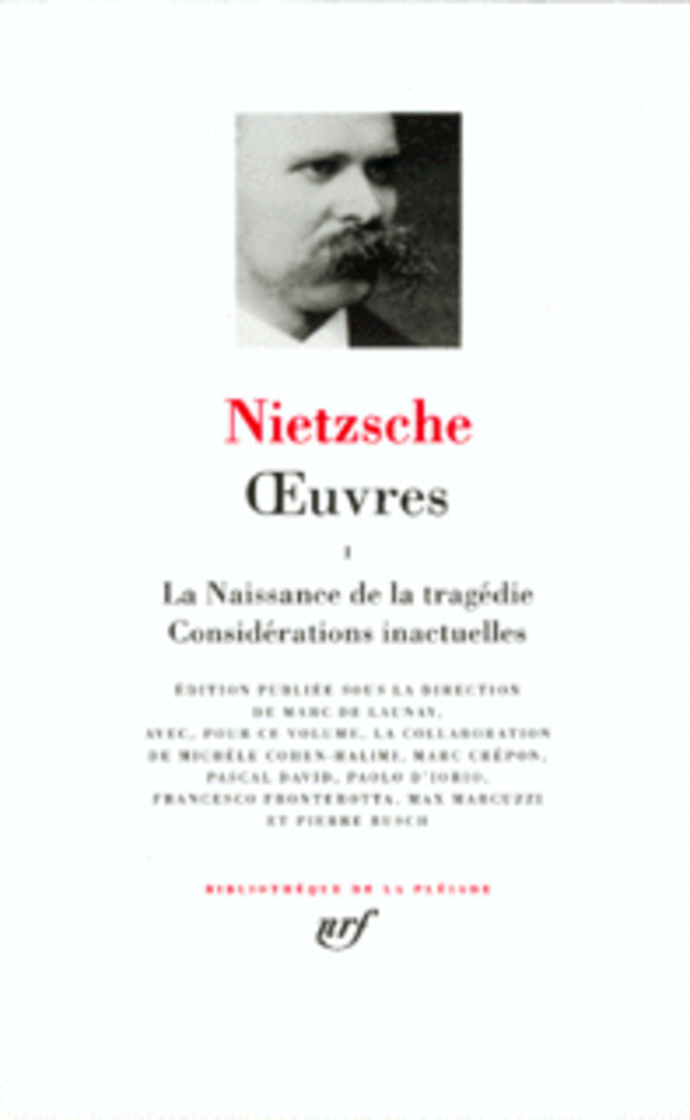 OEUVRES - VOL01 - NIETZSCHE FRIEDRICH - GALLIMARD