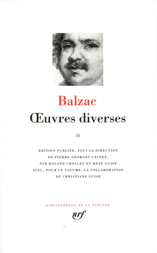 OEUVRES DIVERSES - VOL02 - BALZAC HONORE DE - GALLIMARD