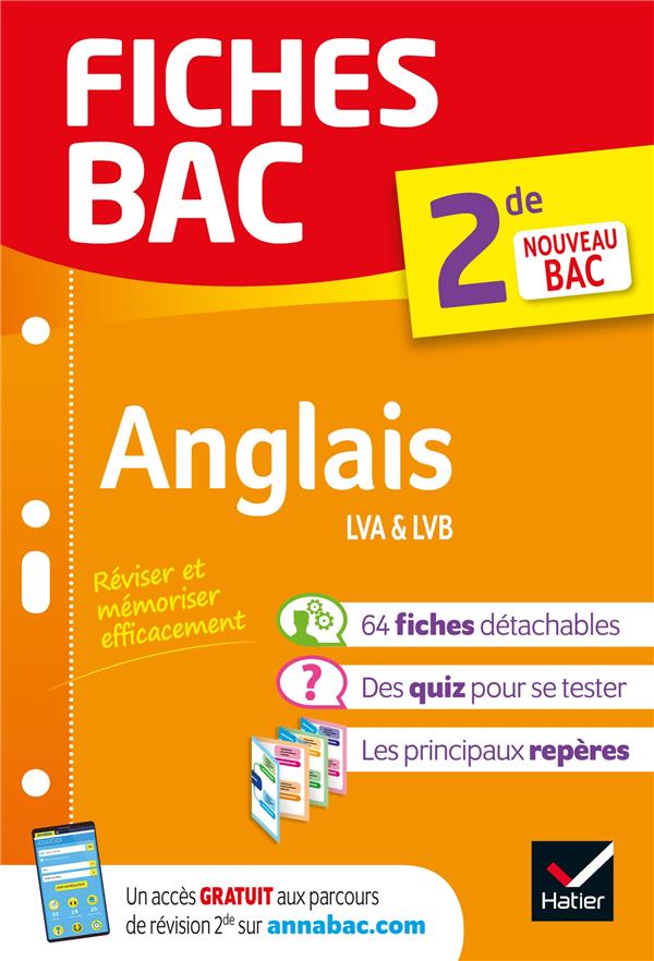 FICHES BAC ANGLAIS 2DE - NOUVEAU PROGRAMME DE SECONDE - MALAVIEILLE MICHELLE - HATIER SCOLAIRE