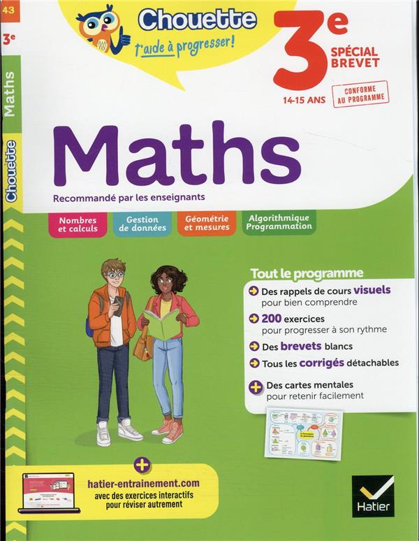MATHS 3E - CAHIER DE REVISION ET D-ENTRAINEMENT - BONNEFOND/DAVIAUD - HATIER SCOLAIRE