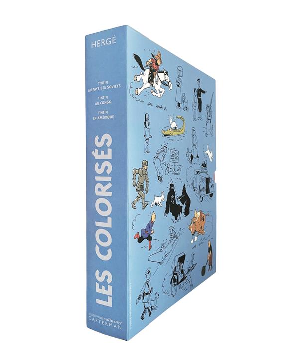 COFFRET 3 VOLUMES LES COLORISES : TINTIN EN AMERIQUE - TINTIN AU CONGO - TINTIN AU PAYS DES SOVIET - HERGE - CASTERMAN