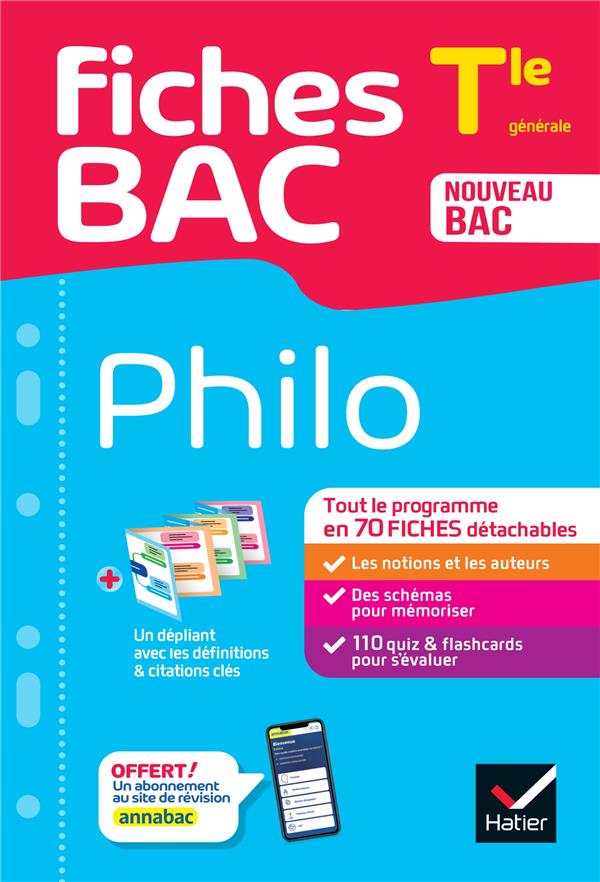 FICHES BAC : PHILOSOPHIE  -  TERMINALE GENERALE  -  TOUT LE PROGRAMME EN 70 FICHES DETACHABLES - GHRENASSIA/DEKHIL - HATIER SCOLAIRE