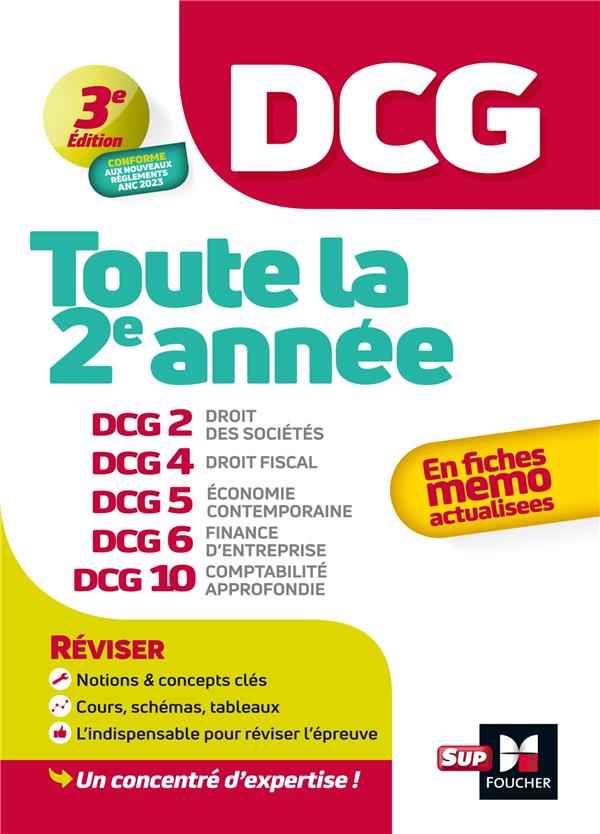 DCG : TOUTE LA 2E ANNEE DU DCG 2, 4, 5, 6, 10 EN FICHES  -  REVISION (EDITION 2024/2025) - DESTOURS/GUYVARC-H - FOUCHER