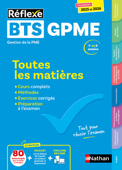 BTS Gestion de la PME - (Toutes les matières - Réflexe N°10) - 2025-2026 - Besson Pascal, Bonnet-Piron Daniel, Chacon Benito Marie-José, De Mari Hélène, Doumax-Tagliavini Virginie, Legros Dominique, Marsot Emmanuelle, Plaut Alexandra, Pommier Christel, Si