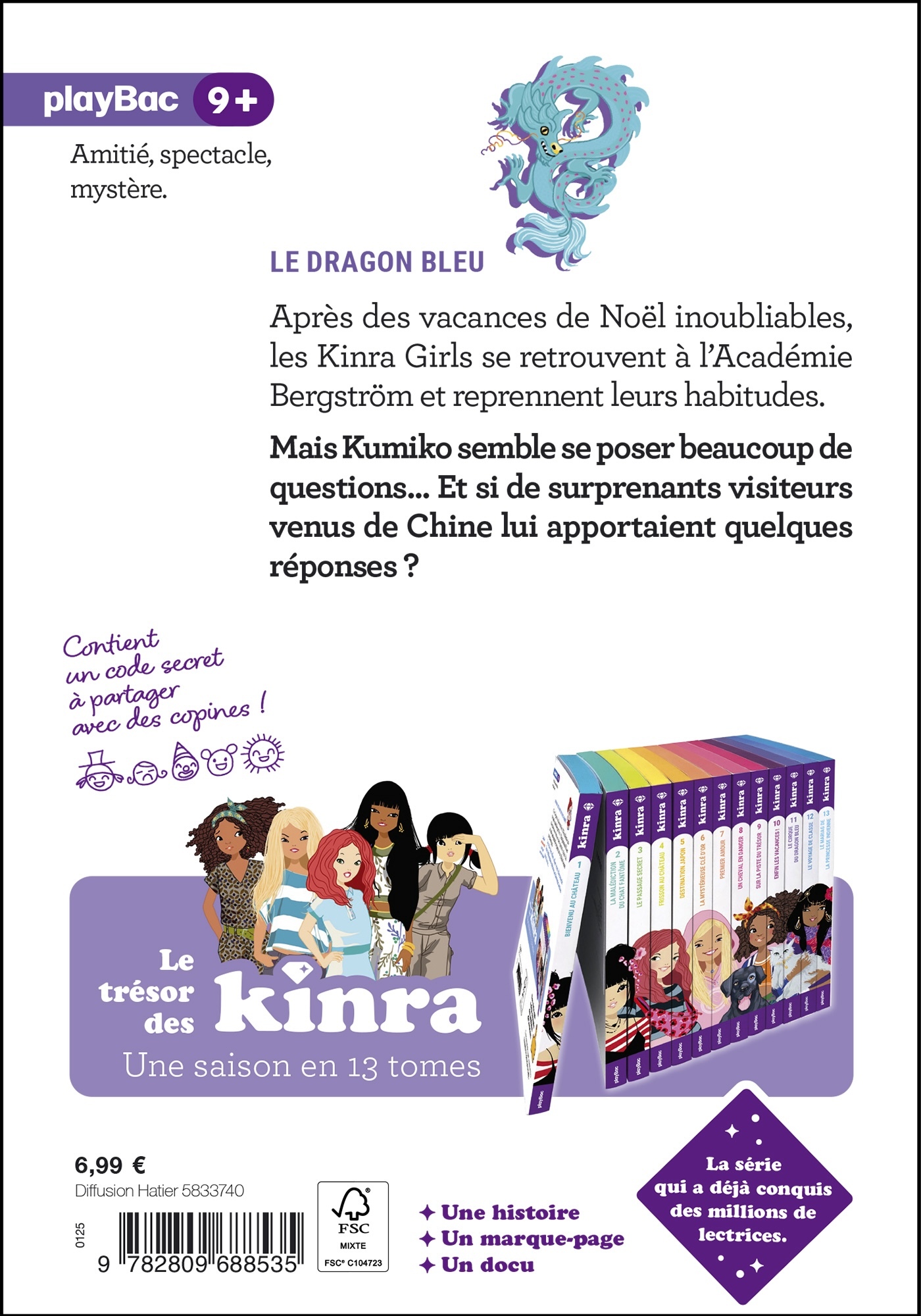 KINRA GIRLS LE TRÉSOR DES KINRA - LE DRAGON BLEU - TOME 11 NOUVELLE ÉDITION - MOKA - PLAY BAC