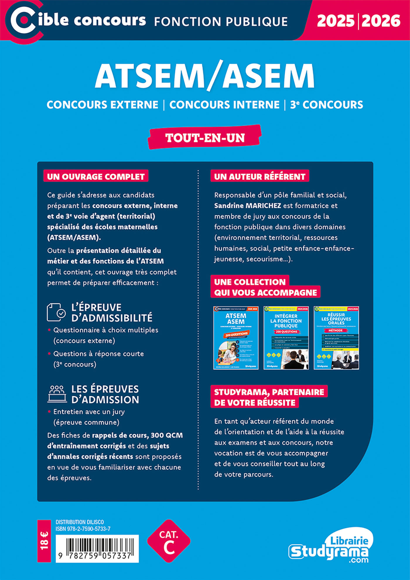 ATSEM/ASEM – Tout-en-un (Catégorie C –Concours 2025-2026) - SANDRINE MARICHEZ - STUDYRAMA