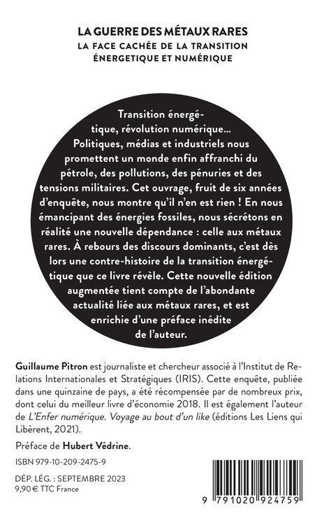 La guerre des métaux rares - Guillaume Pitron, Guillaume Pitron - LIENS LIBERENT