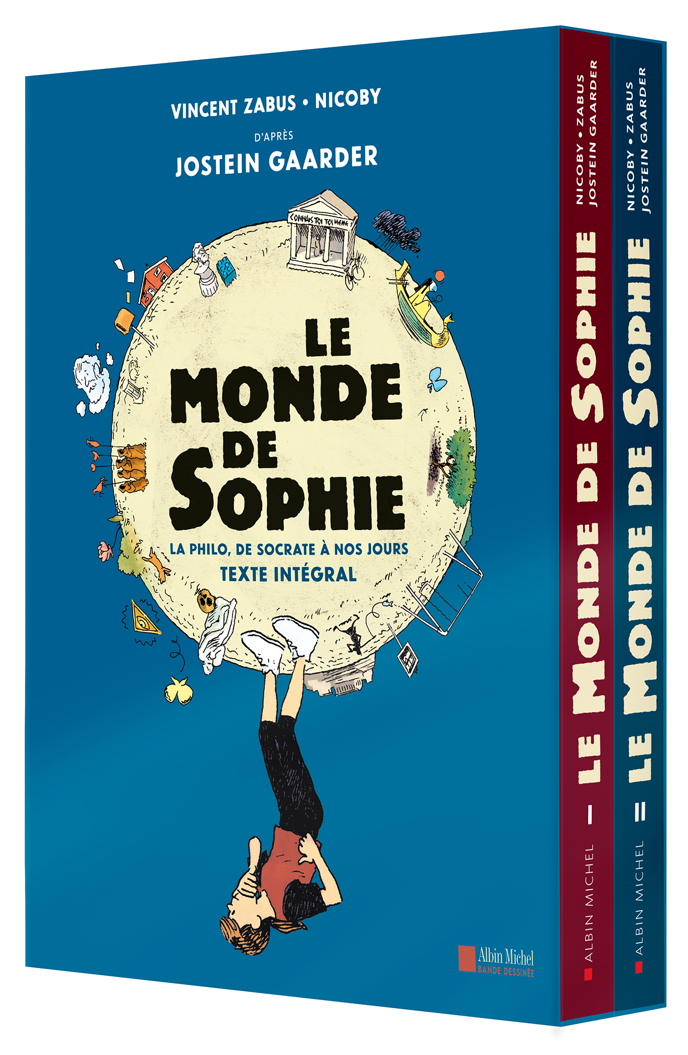 Coffret "Le Monde de Sophie - tome 1 et 2 " 2 volumes - Jostein Gaarder, Vincent Zabus,  Nicoby - ALBIN MICHEL