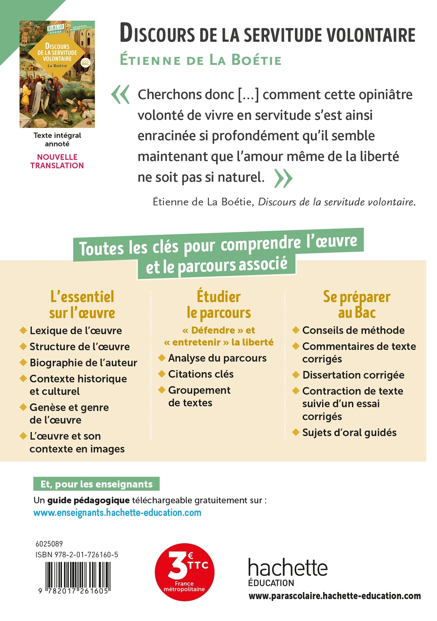 BiblioLycée - Discours de la servitude volontaire, La Boétie - BAC 2026 - Denis Roger-Vasselin, Étienne de La Boétie - HACHETTE EDUC