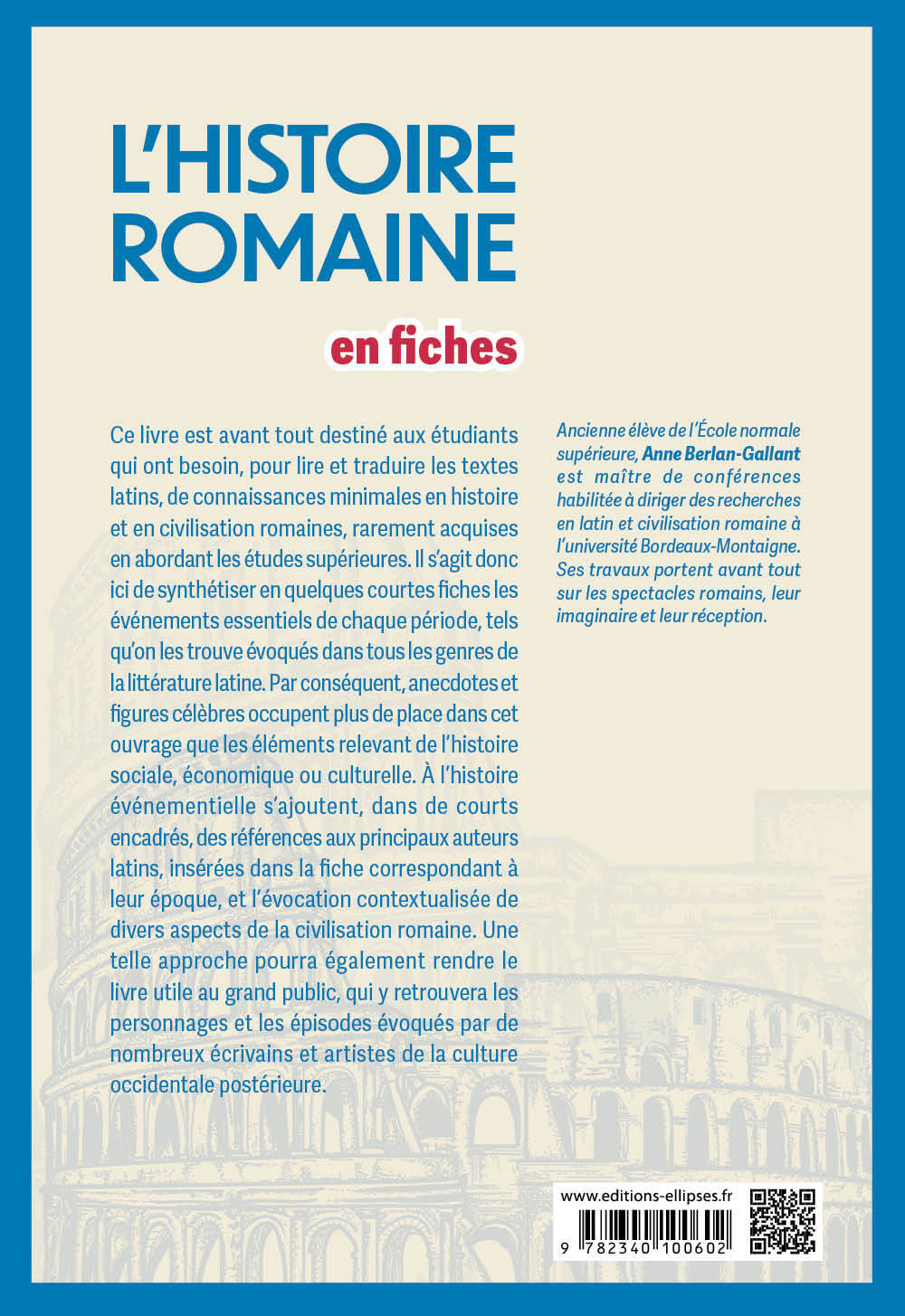 L'Histoire romaine en fiches - BERLAN-GALLANT ANNE - ELLIPSES