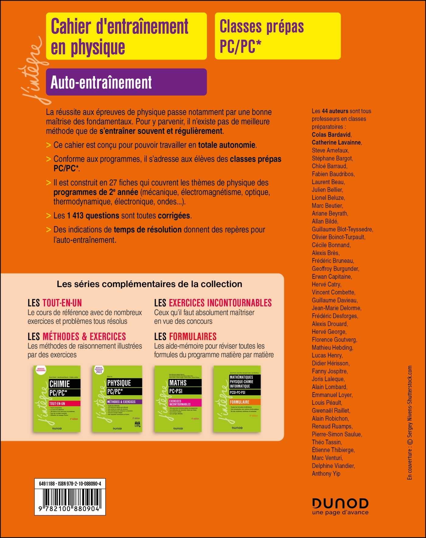 Cahier d'entrainement en physique PC - BARDAVID COLAS - DUNOD