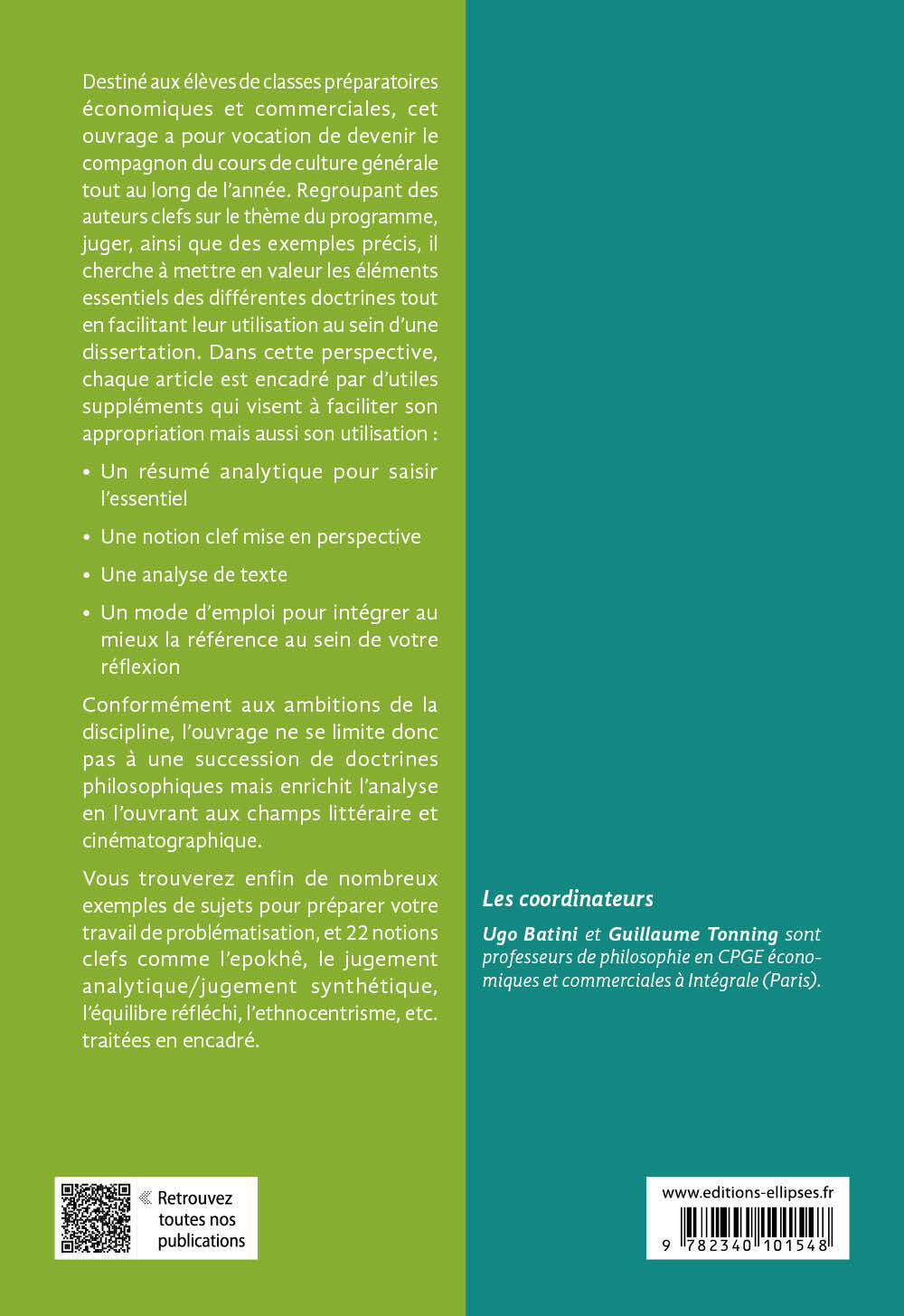 Juger. Auteur par auteur. Littérature, Philosophie, Culture générale. Prépa ECG. Concours 2026 - TONNING GUILLAUME - ELLIPSES