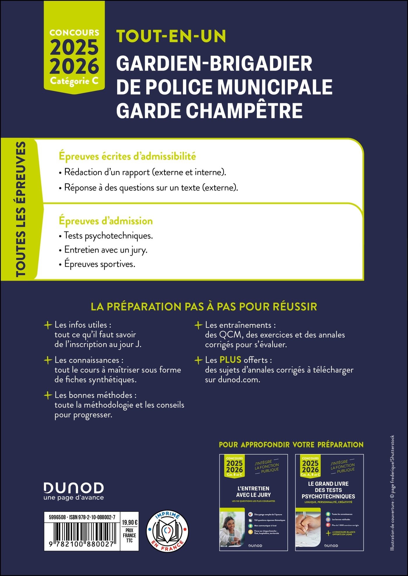 Concours Gardien-brigadier de police municipale - Garde champêtre Tout-en-un - 2025-2026 - COUARC'H THIBAULT - DUNOD
