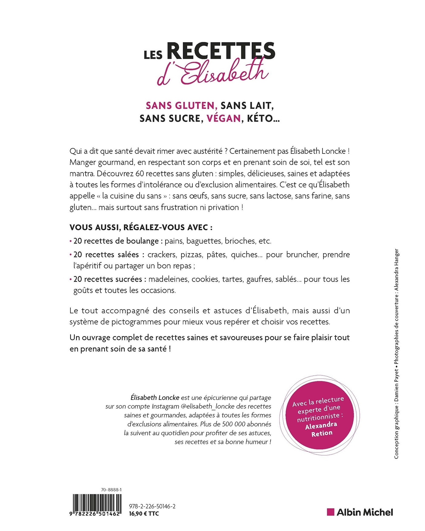 Sans gluten, sans lait, sans sucre, vegan, keto... - Elisabeth Loncke - ALBIN MICHEL