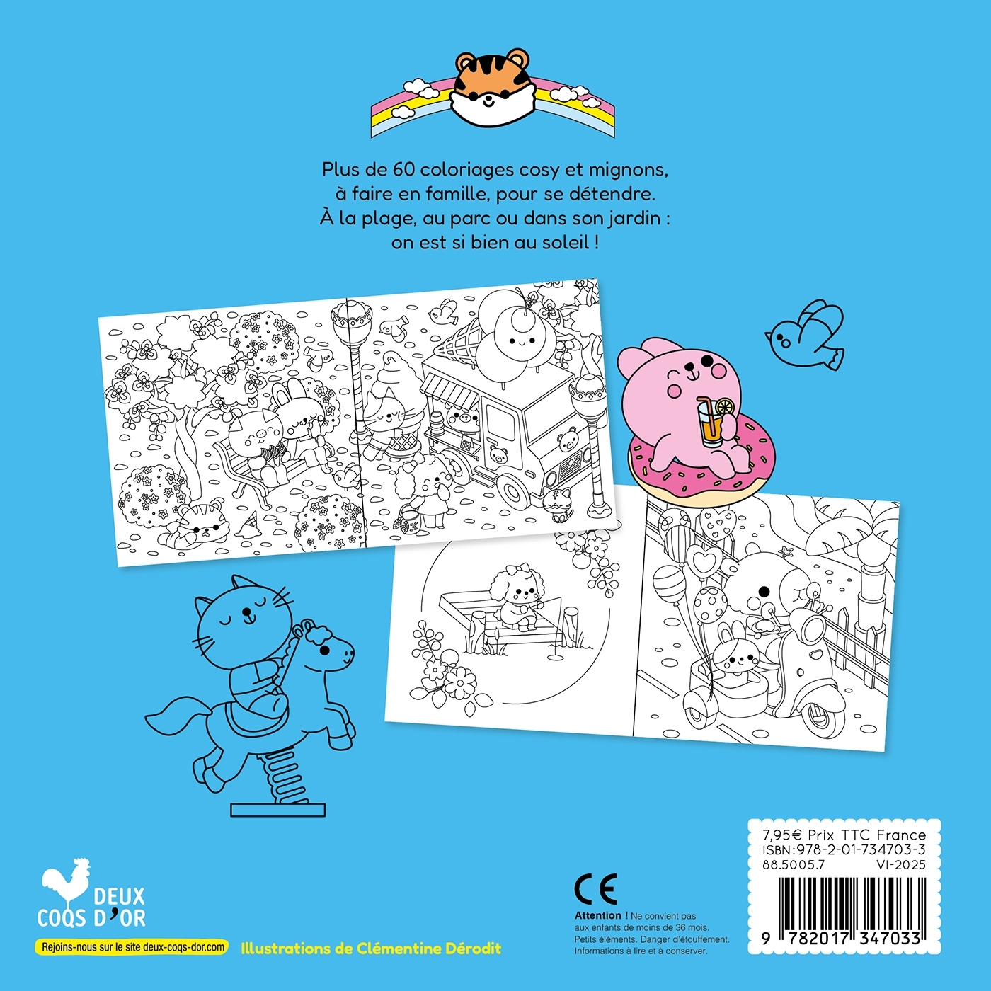 Coloriages mes petits amis - Si bien au soleil ! - Clémentine Derodit - DEUX COQS D OR