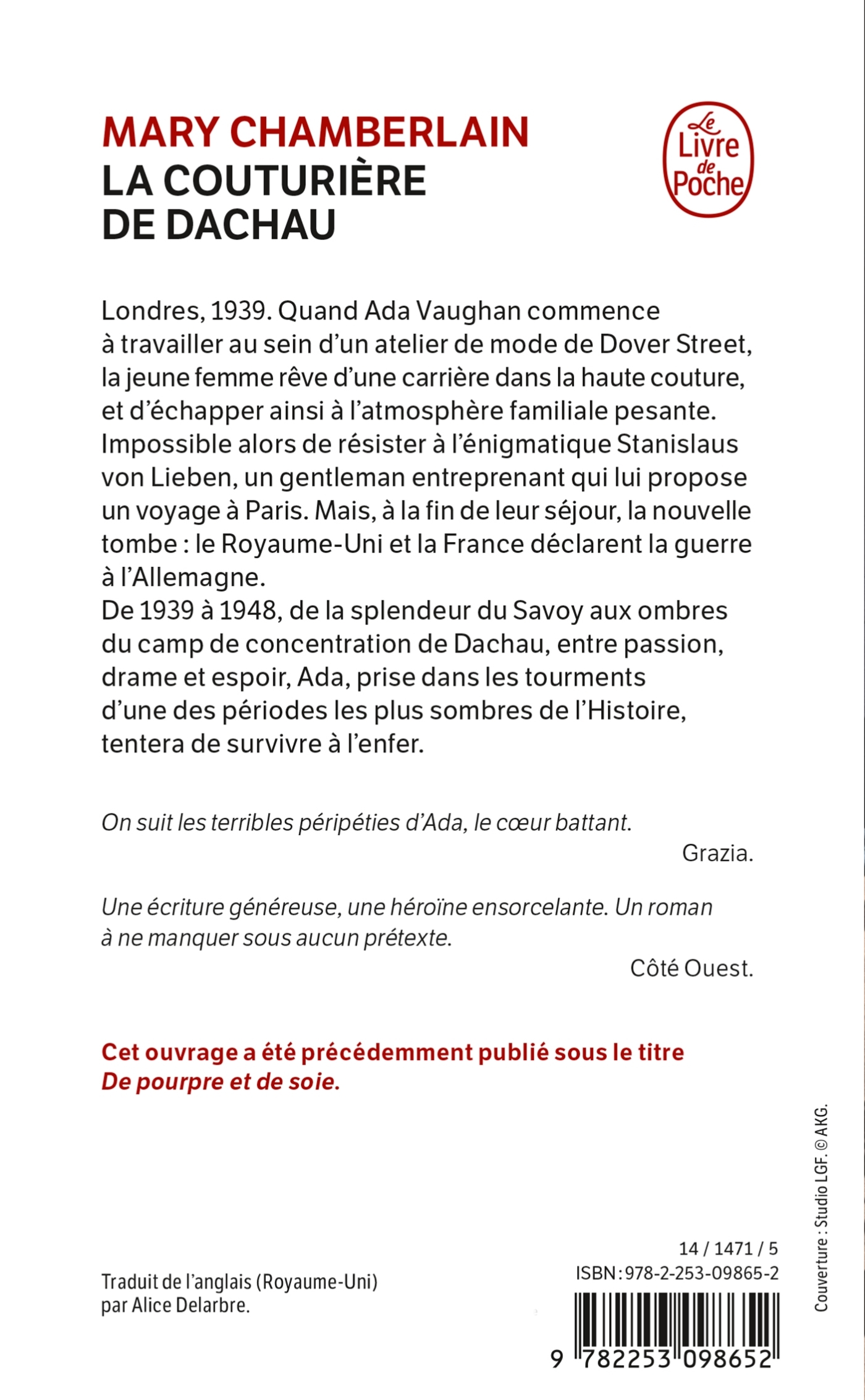 La Couturière de Dachau - Mary Chamberlain - LGF