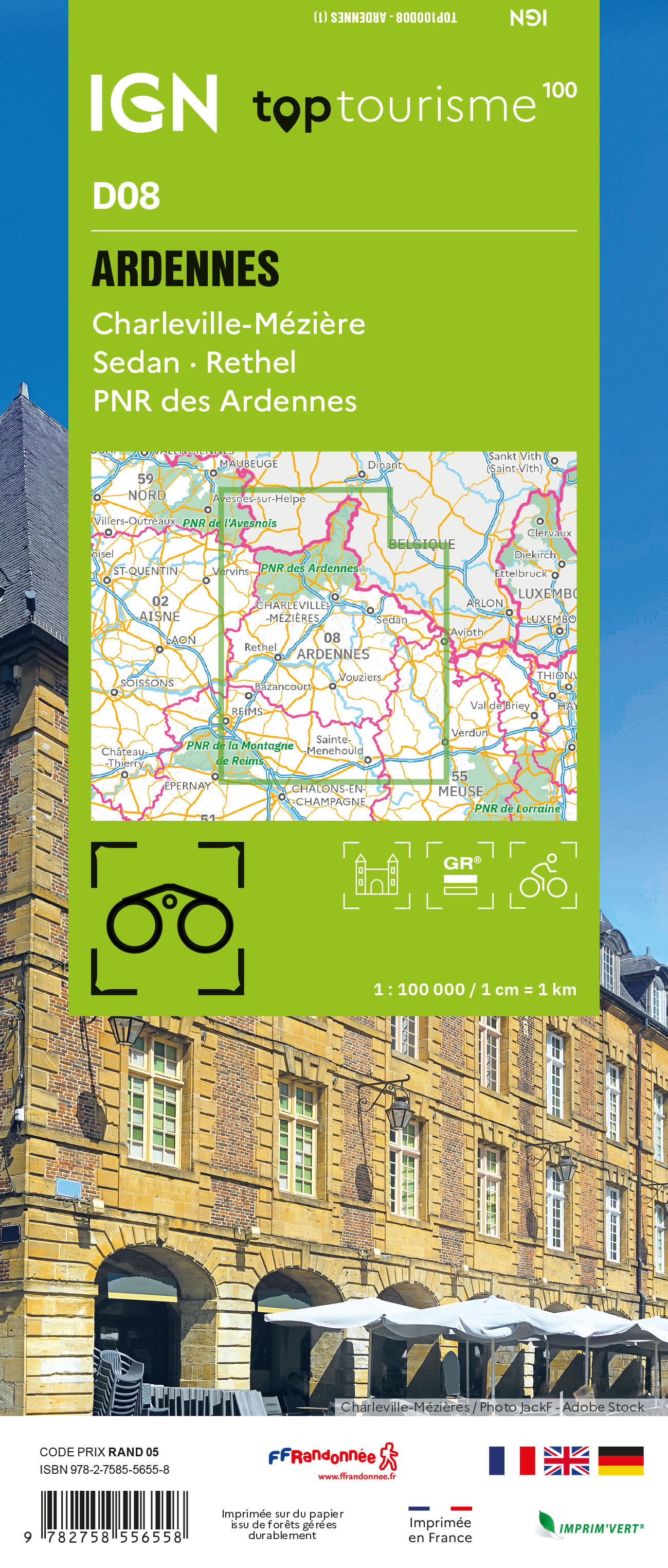 TOP100D08 - ARDENNES Charleville-Mézières Sedan · Rethel PNR des Ardennes -  - IGN