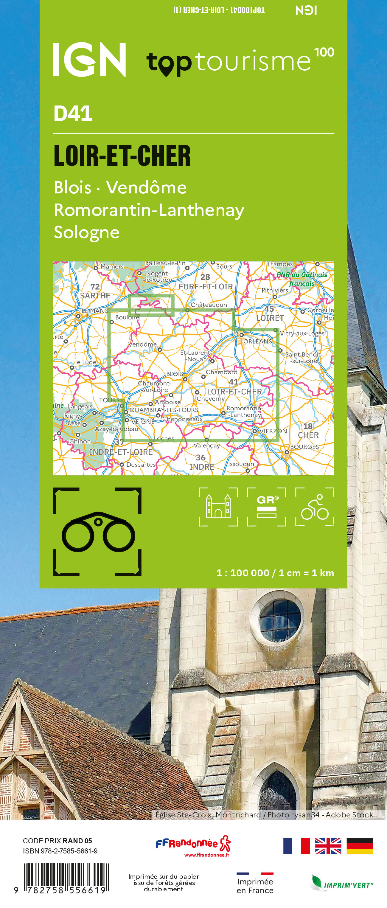 TOP100D41 - LOIR-ET-CHER Blois · Vendôme Romorantin-Lanthenay Sologne -  - IGN