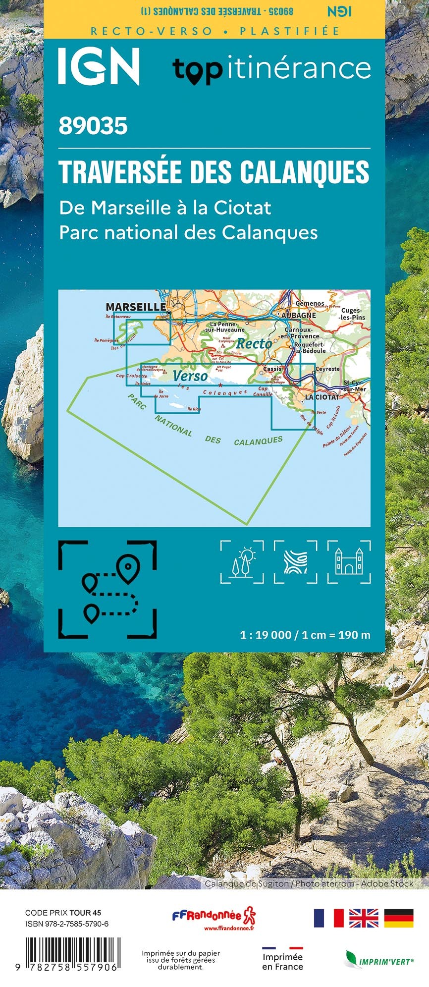 89035 - Traversée des Calanques - de Marseille à la Ciotat -  - IGN