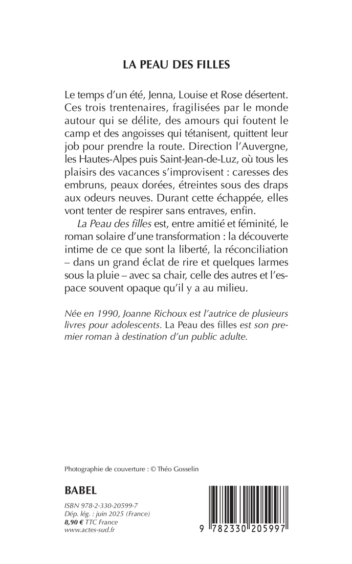 La Peau des filles - Joanne Richoux - ACTES SUD