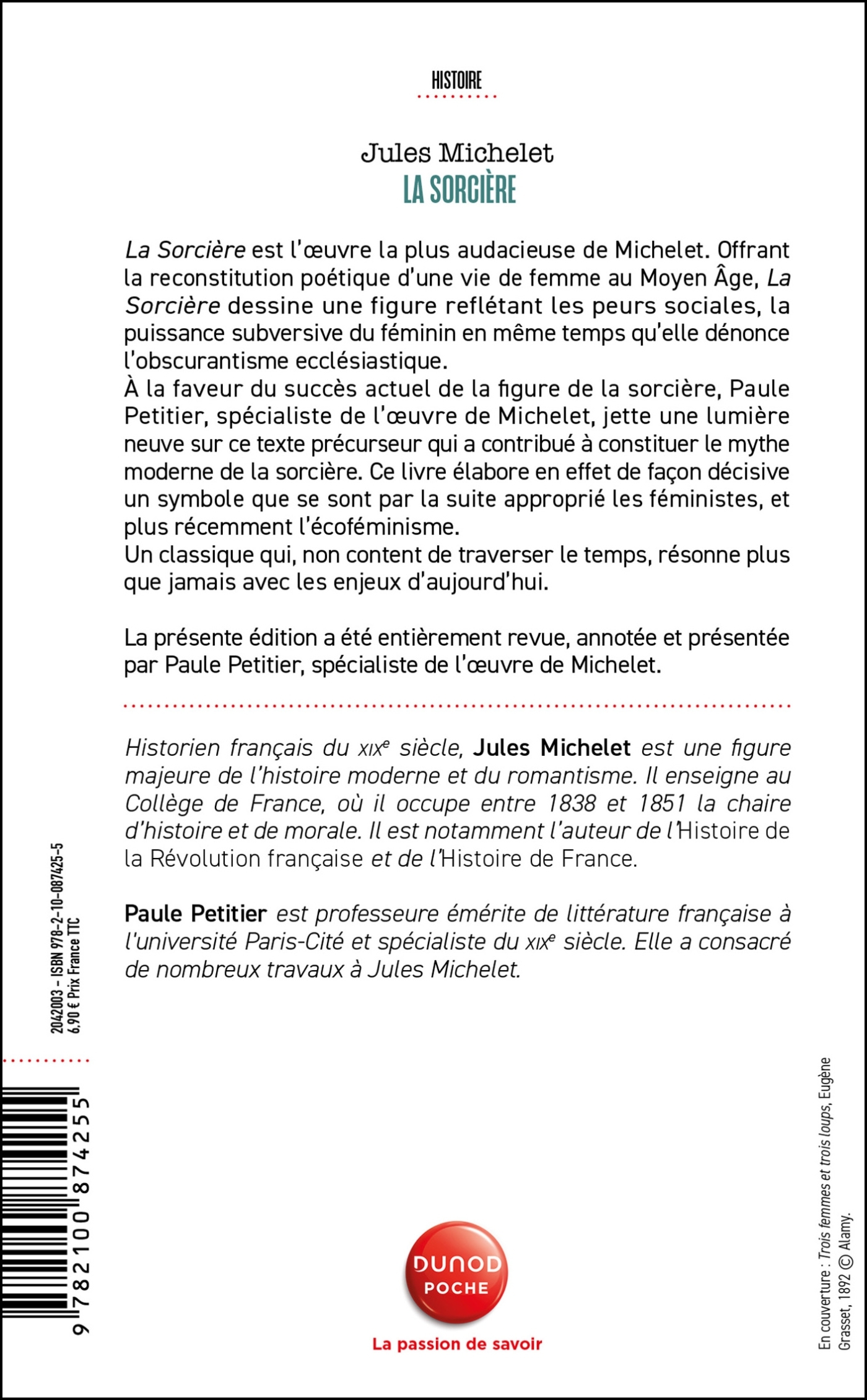 La Sorcière - Jules Michelet, Paule Petitier - DUNOD