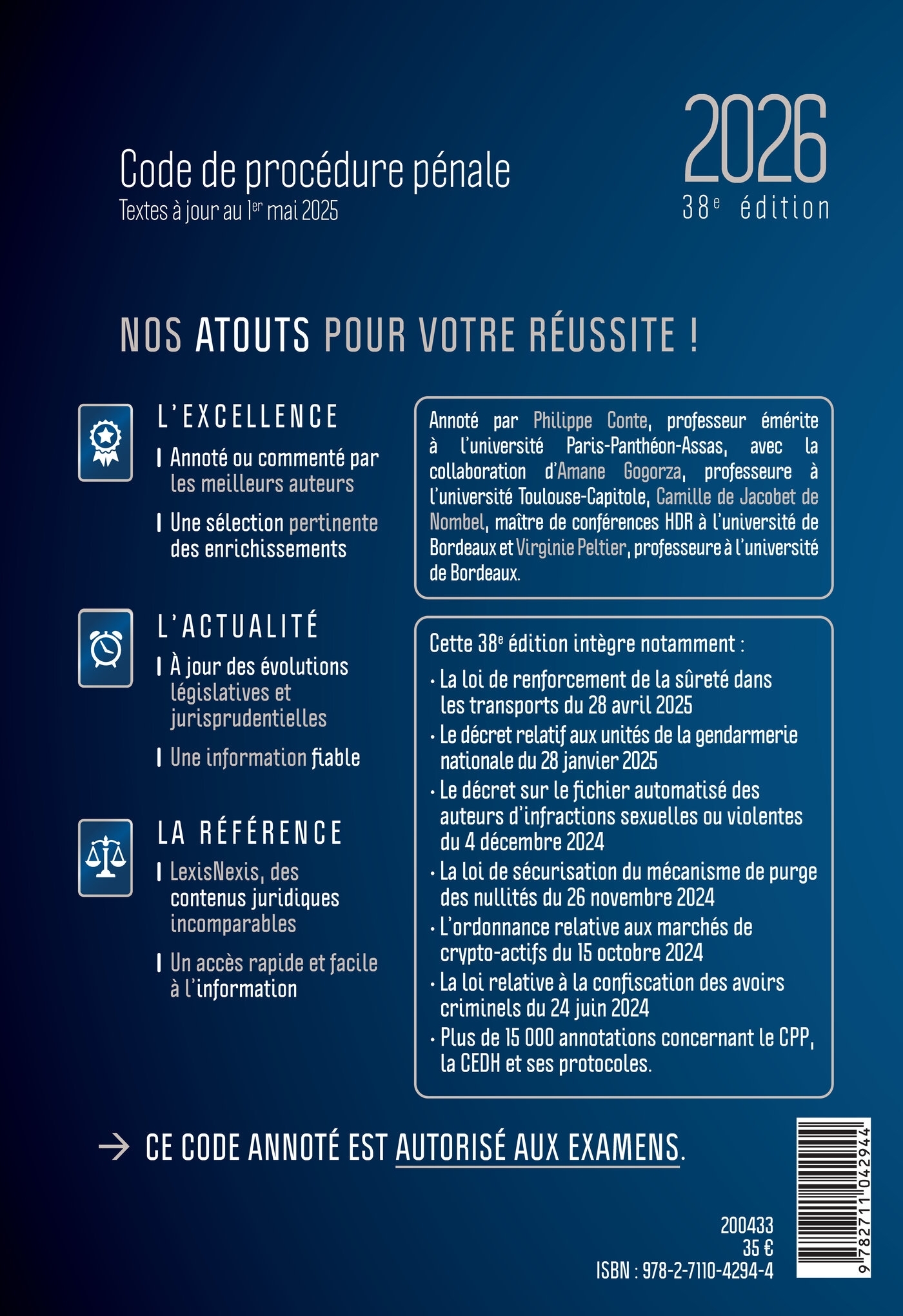 Code de procédure pénale 2026 -  - LEXISNEXIS