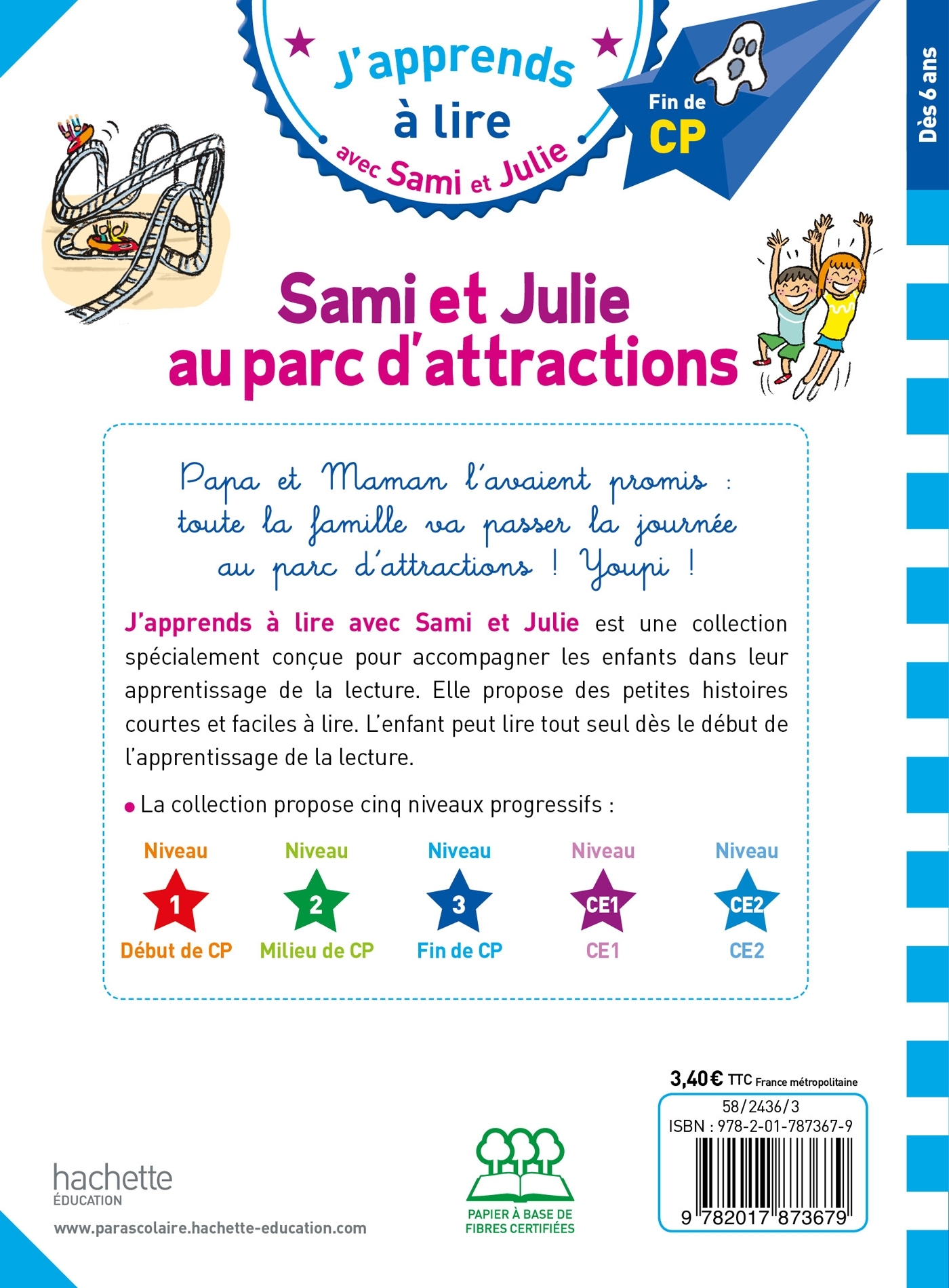 Sami et Julie CP niveau 3 Sami et Julie au parc d'attractions - Emmanuelle Massonaud, Thérèse Bonté - HACHETTE EDUC