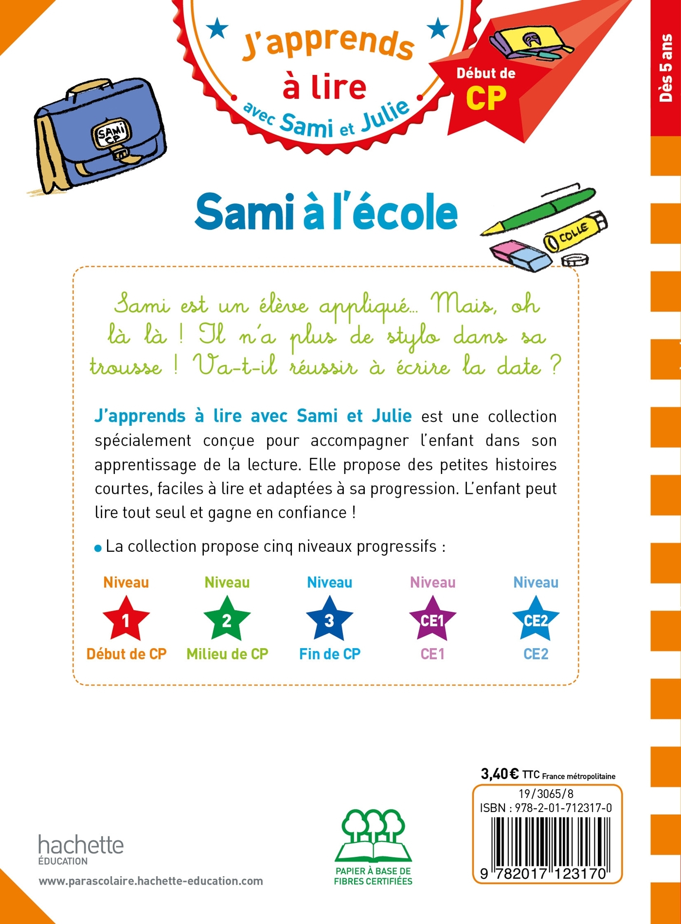 Sami et Julie CP Niveau 1 Sami à l'école - Isabelle Albertin, Thérèse Bonté - HACHETTE EDUC