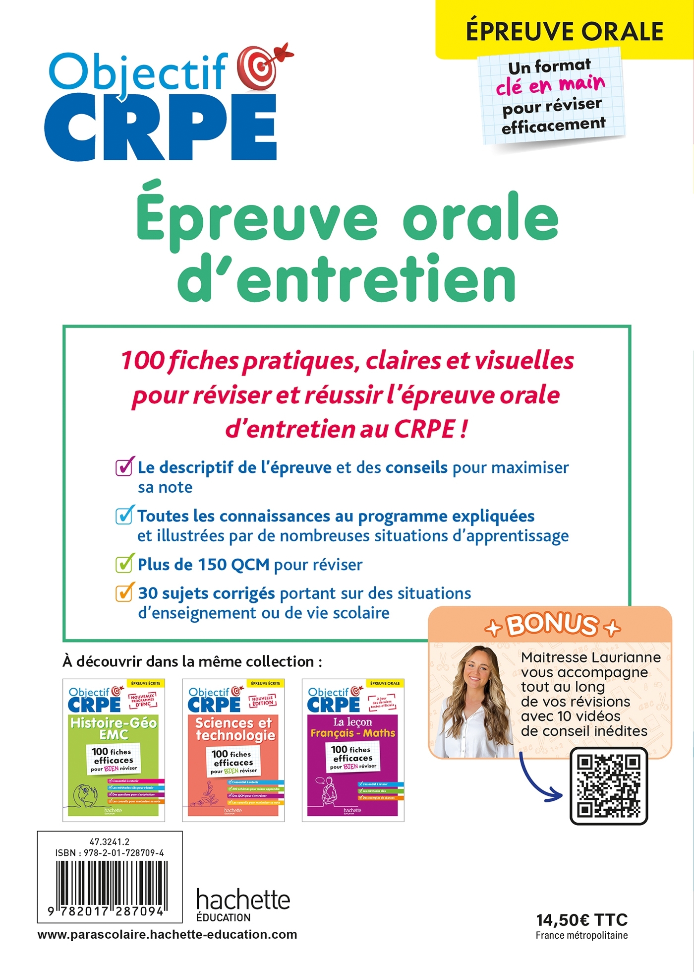Objectif CRPE 2026 - Épreuve orale d'entretien - 100 fiches pour bien réviser - épreuve orale - Patrick Ghrenassia, Serge Herreman, Maëla Tocquer-Salaün, Pascaline Tissot, Lionel Roche - HACHETTE EDUC