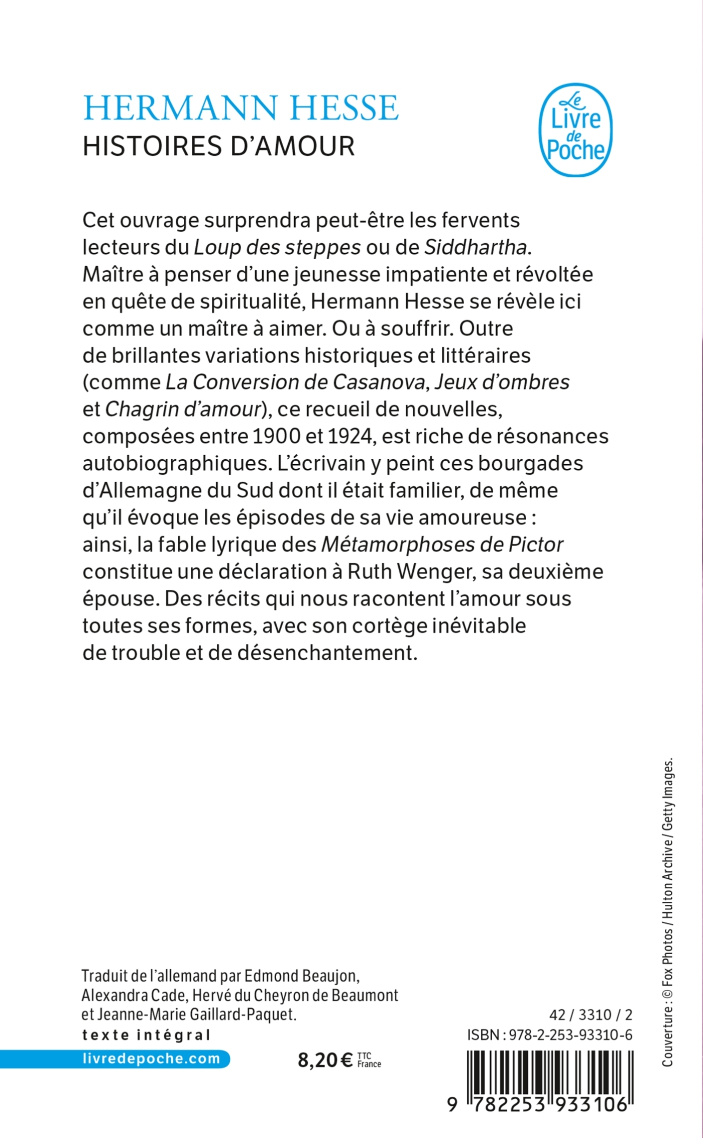 Histoires d'amour - Hermann Hesse - LGF