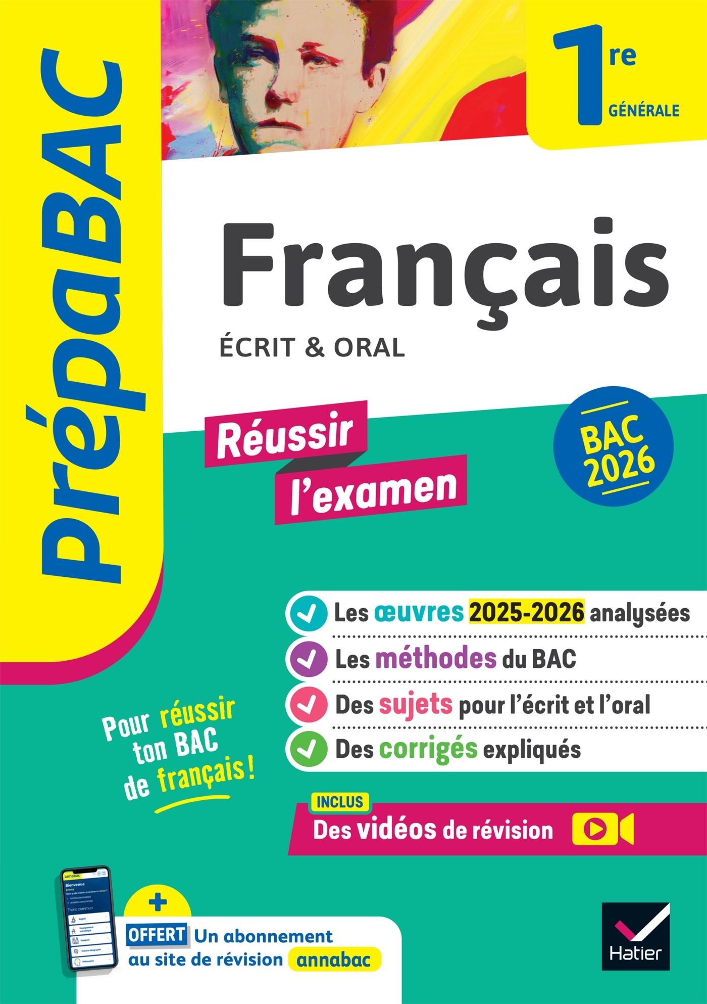Prépabac - Français 1re générale Bac de français 2026 (écrit & oral) - Hélène Bernard, Ronan Guellec, Denise Marechal, Sophie Saulnier, Swann Spies, Bérangère Touet - HATIER