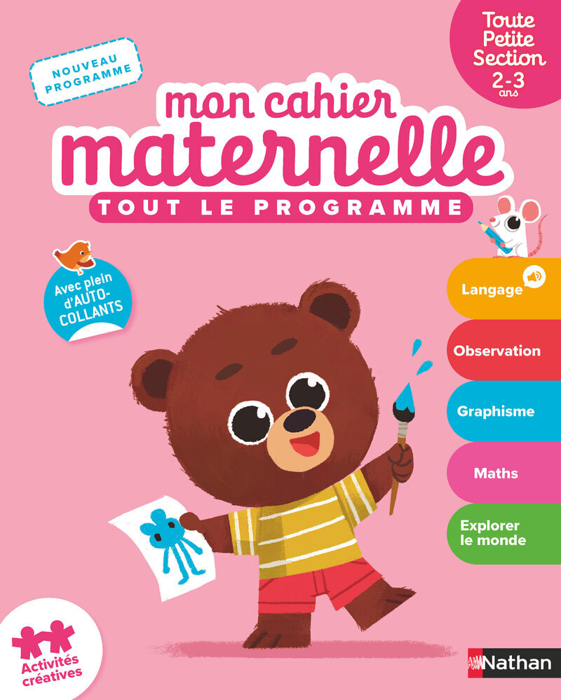 Mon cahier maternelle Toute Petite Section 2-3 ans - Anne Popet, Coralie Vallageas, Héloïse Mab - NATHAN