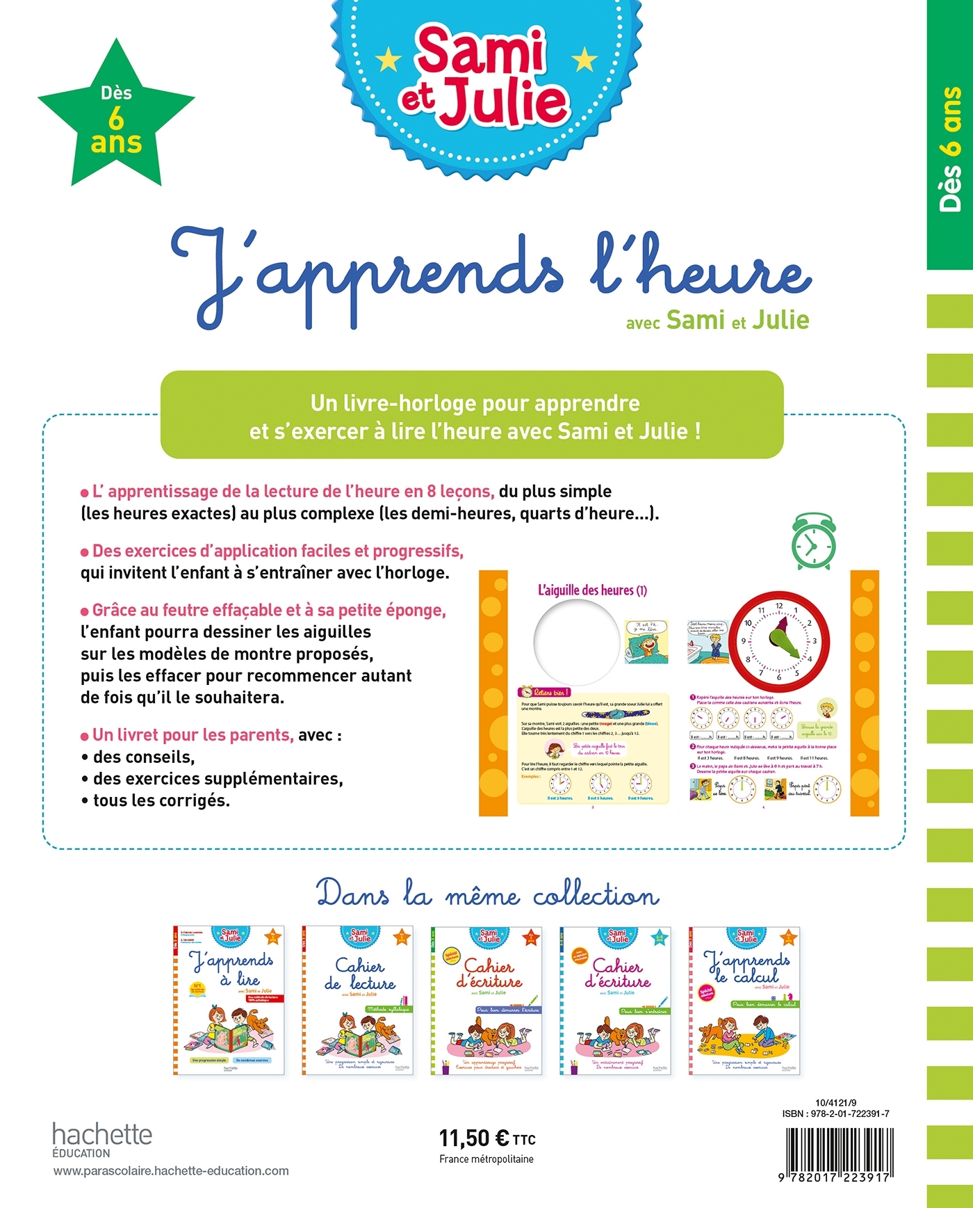 Sami et Julie J'apprends l'heure Dès 6 ans - Pierre Dieny - HACHETTE EDUC