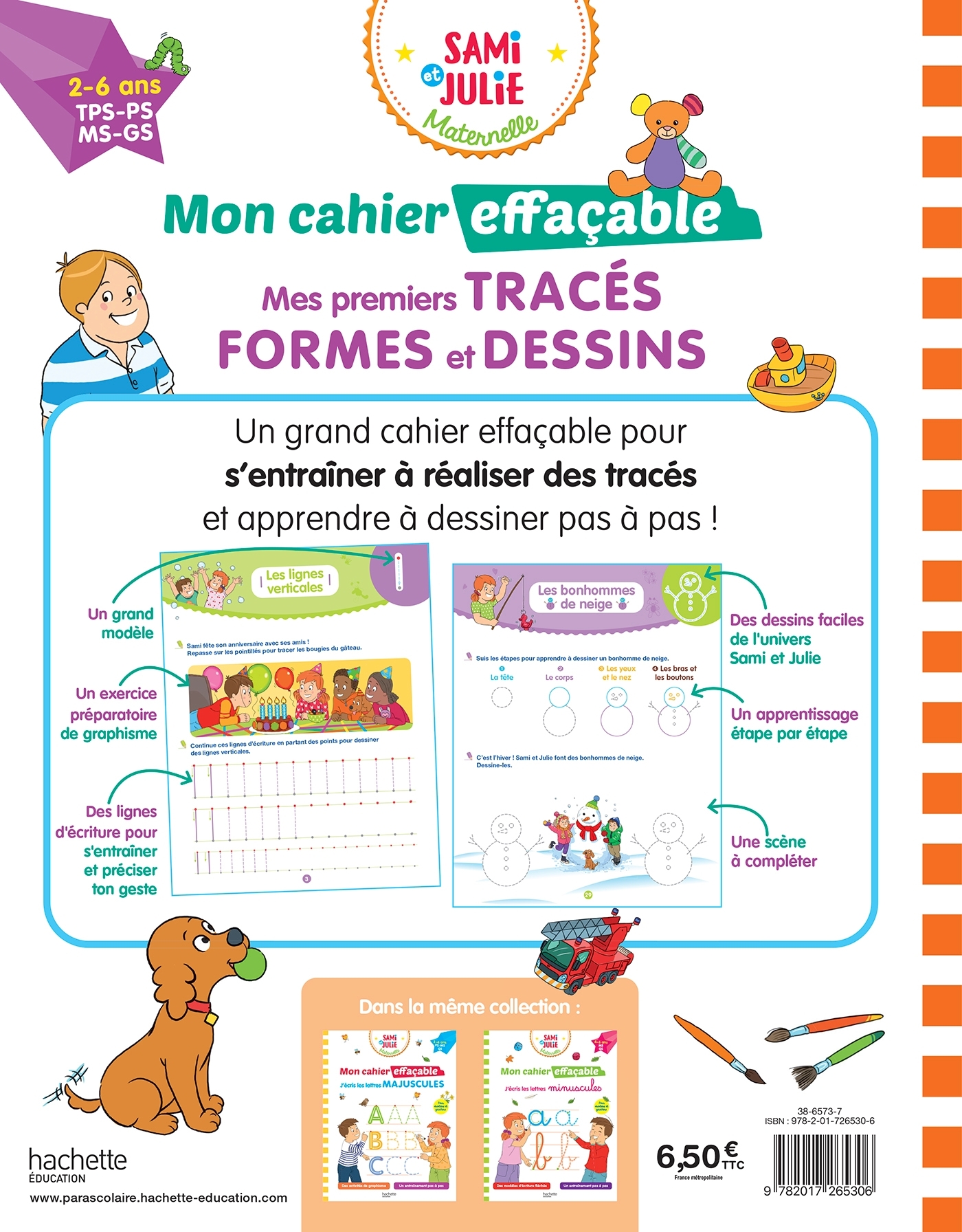 Sami et Julie Maternelle - Mon cahier effaçable - Mes premiers tracés, formes et dessins (2-6 ans) -   - HACHETTE EDUC