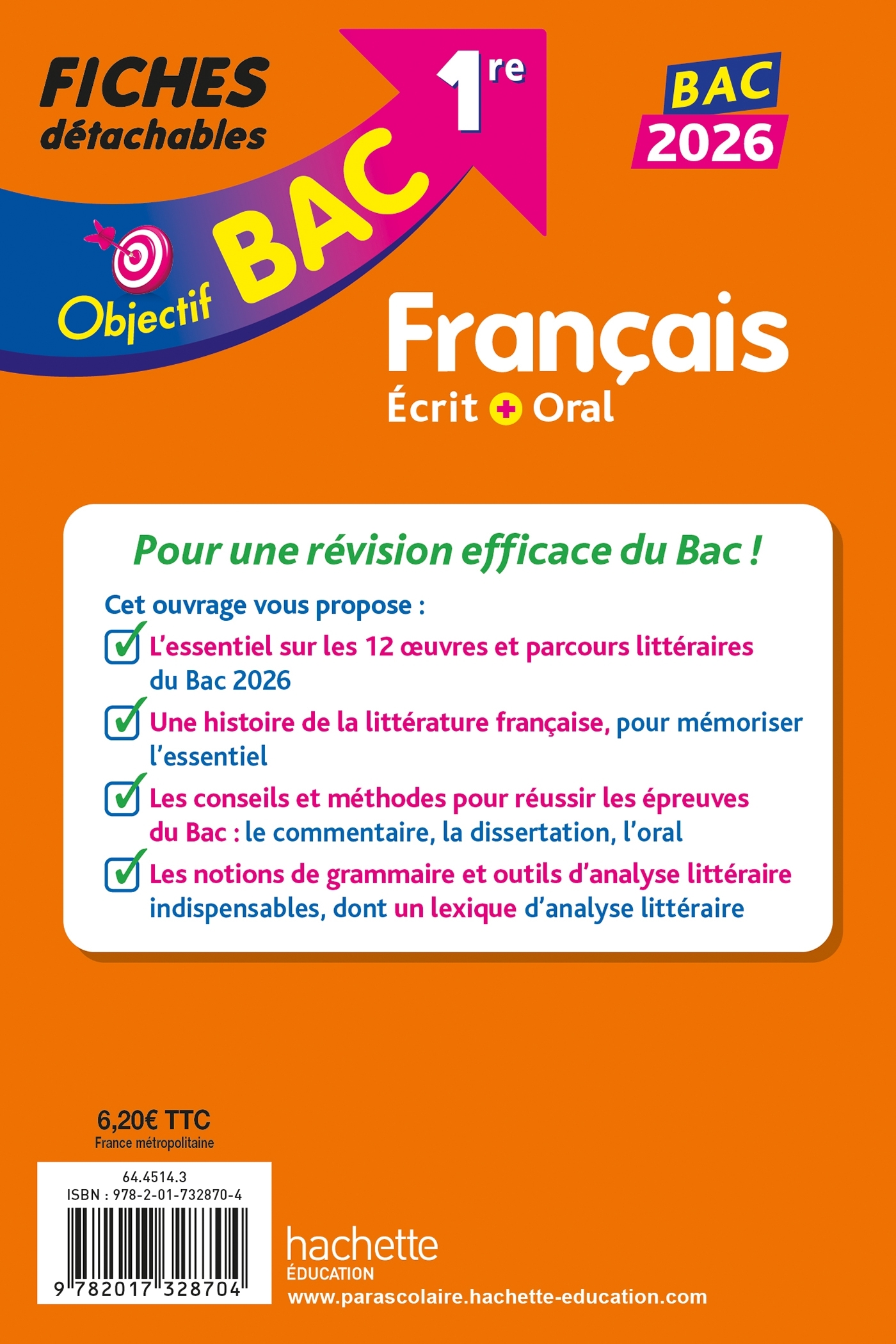 Objectif BAC 2026 Fiches détachables Français 1re générale - Amélie Pinçon, A Sourisse, Sofia Rossignol - HACHETTE EDUC
