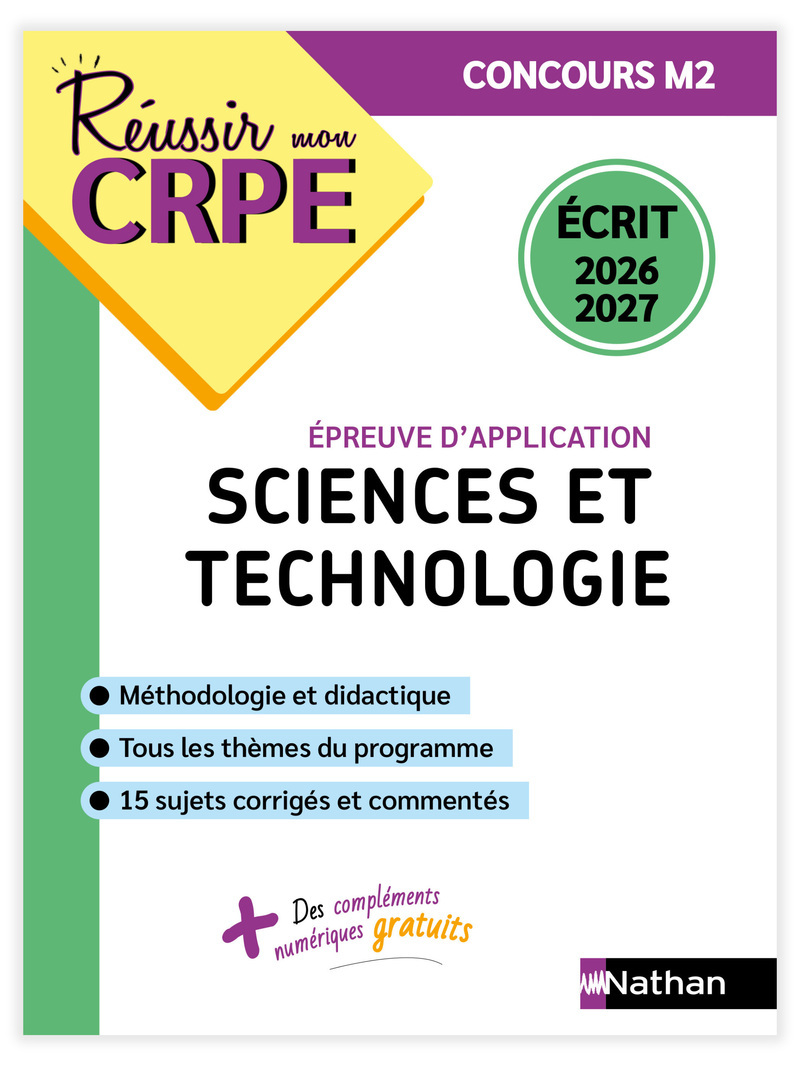 Réussir mon CRPE Sciences et technologie épreuve d'admissibilité écrit M2 - 2026 2027 - Franck Douët, DOMINIQUE LAGRAULA - NATHAN