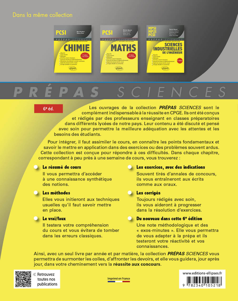 Physique PCSI - Thierry Finot, Sébastien Fayolle, David Legrand, Vincent Parmentier, Nicolas Tancrez, Bertrand Hauchecorne - ELLIPSES