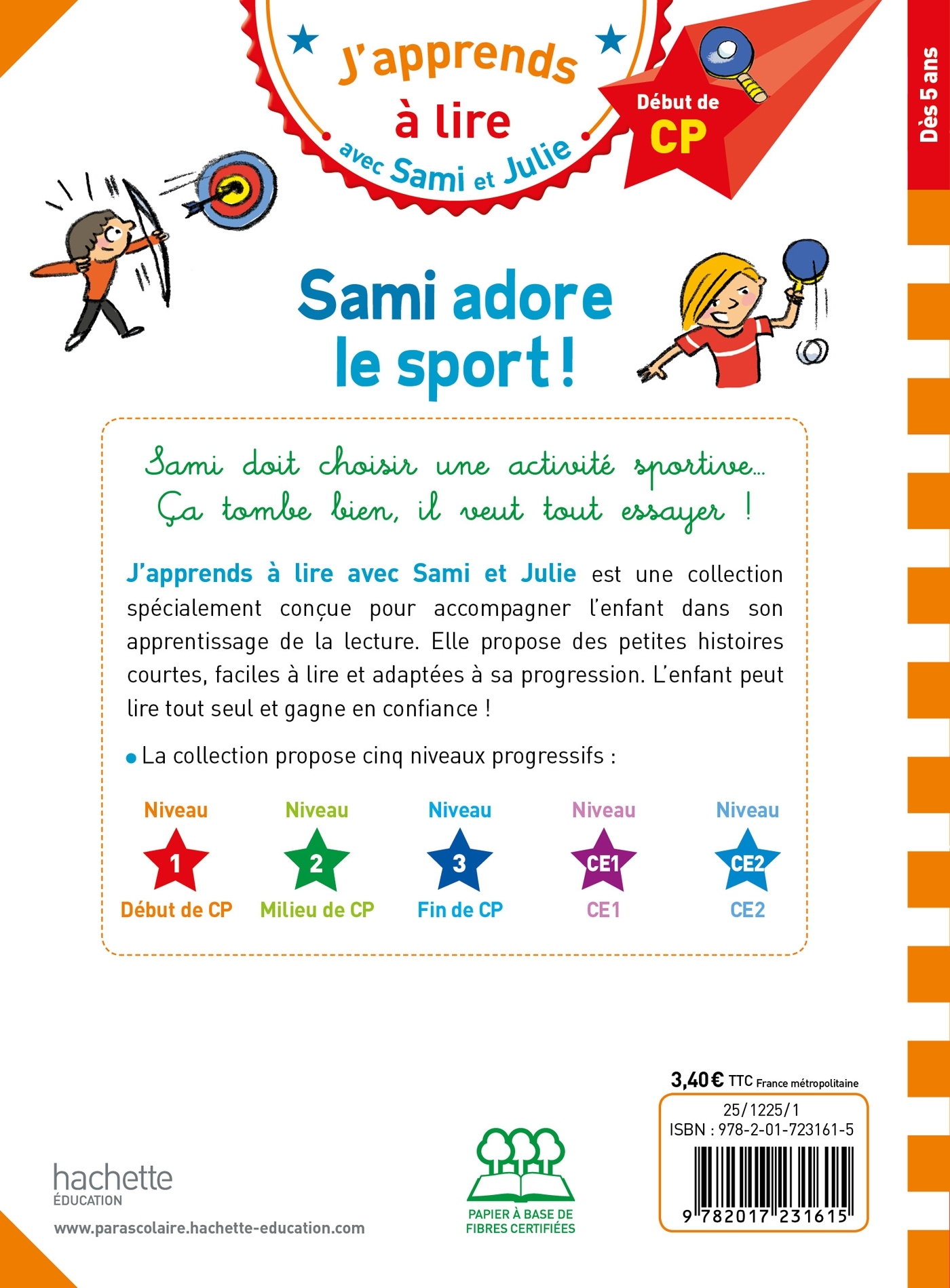 Sami et Julie CP niveau 1  Sami adore le sport - Thérèse Bonté, Sophie Zeegers - HACHETTE EDUC