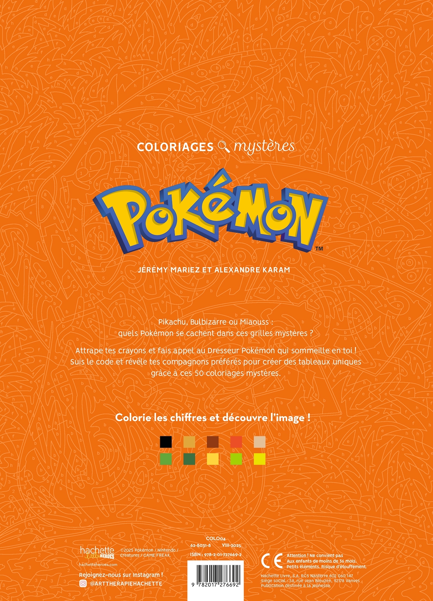 Coloriages mystères - Pokémon - Jérémy Mariez, Alexandre Karam - HACHETTE HEROES