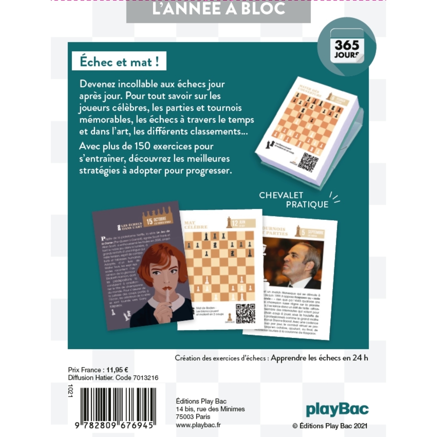 Calendrier Passion Échecs en 365 jours - Année à Bloc -   - PLAY BAC