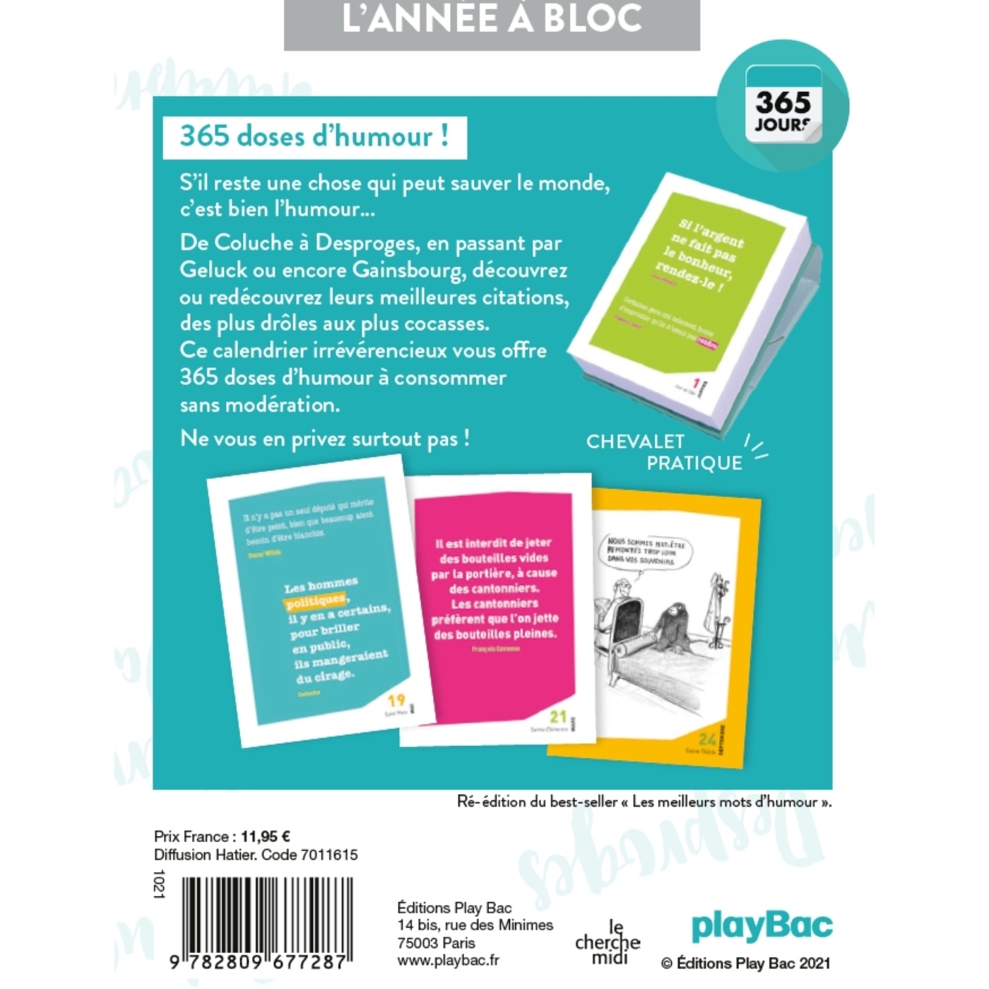 Calendrier Mots d'humour en 365 jours - L'Année à Bloc -   - PLAY BAC