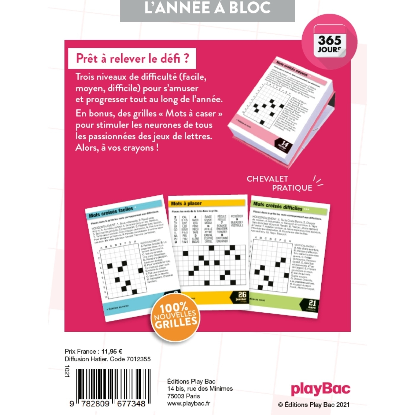 Calendrier Mots croisés en 365 jours - L'Année à Bloc -   - PLAY BAC