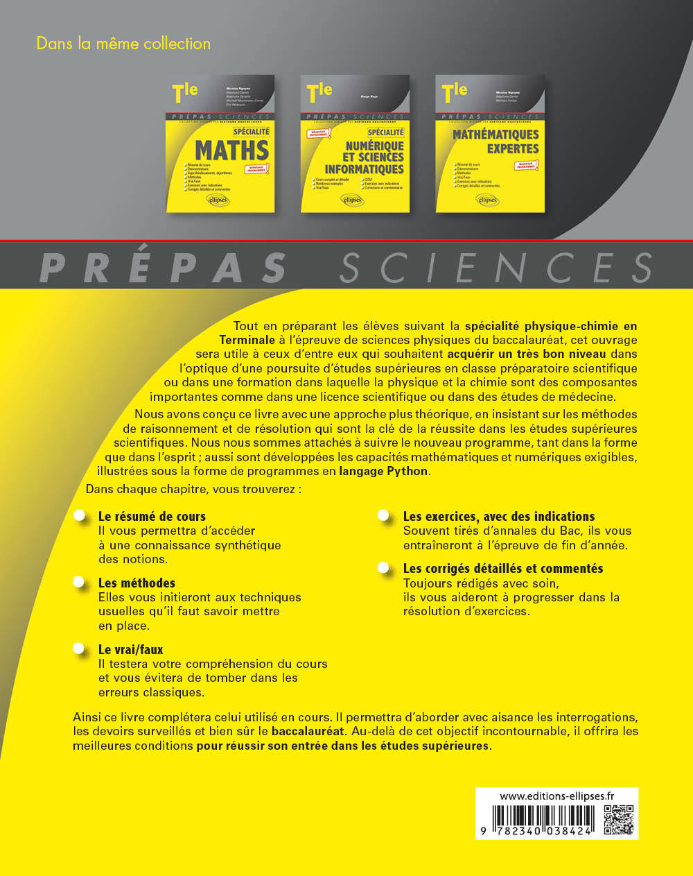Spécialité Physique-Chimie - Terminale - Nouveaux programmes - Vincent Lesieux, Bertrand Hauchecorne - ELLIPSES