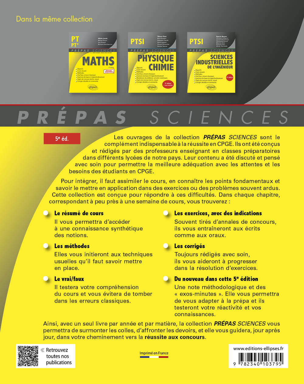 Mathématiques PTSI - Nicolas Nguyen, Walter Damin, Mathieu Fontes, Christophe JAN, Bertrand Hauchecorne - ELLIPSES