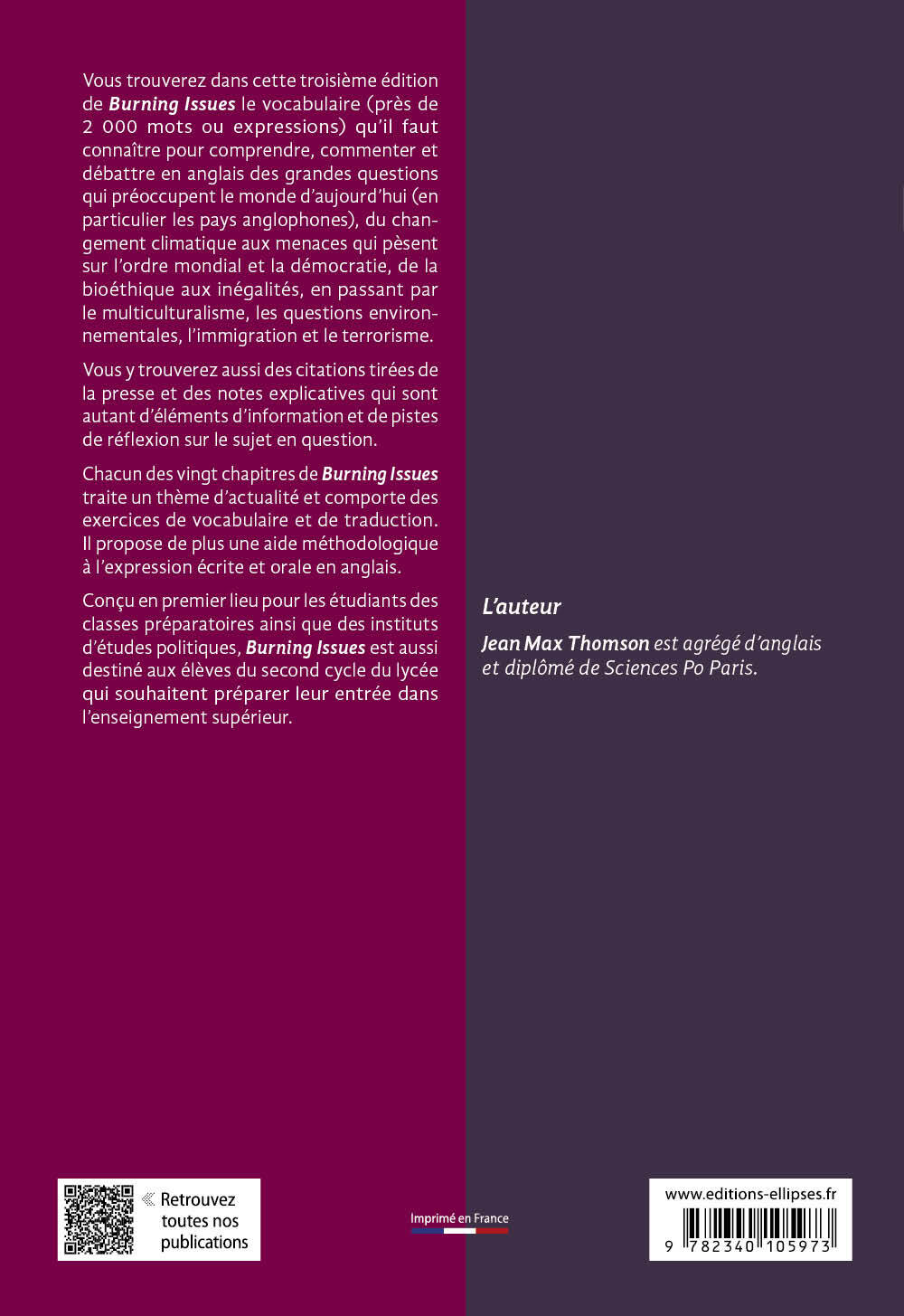 Burning Issues - Jean Max Thomson, Fabien Fichaux - ELLIPSES