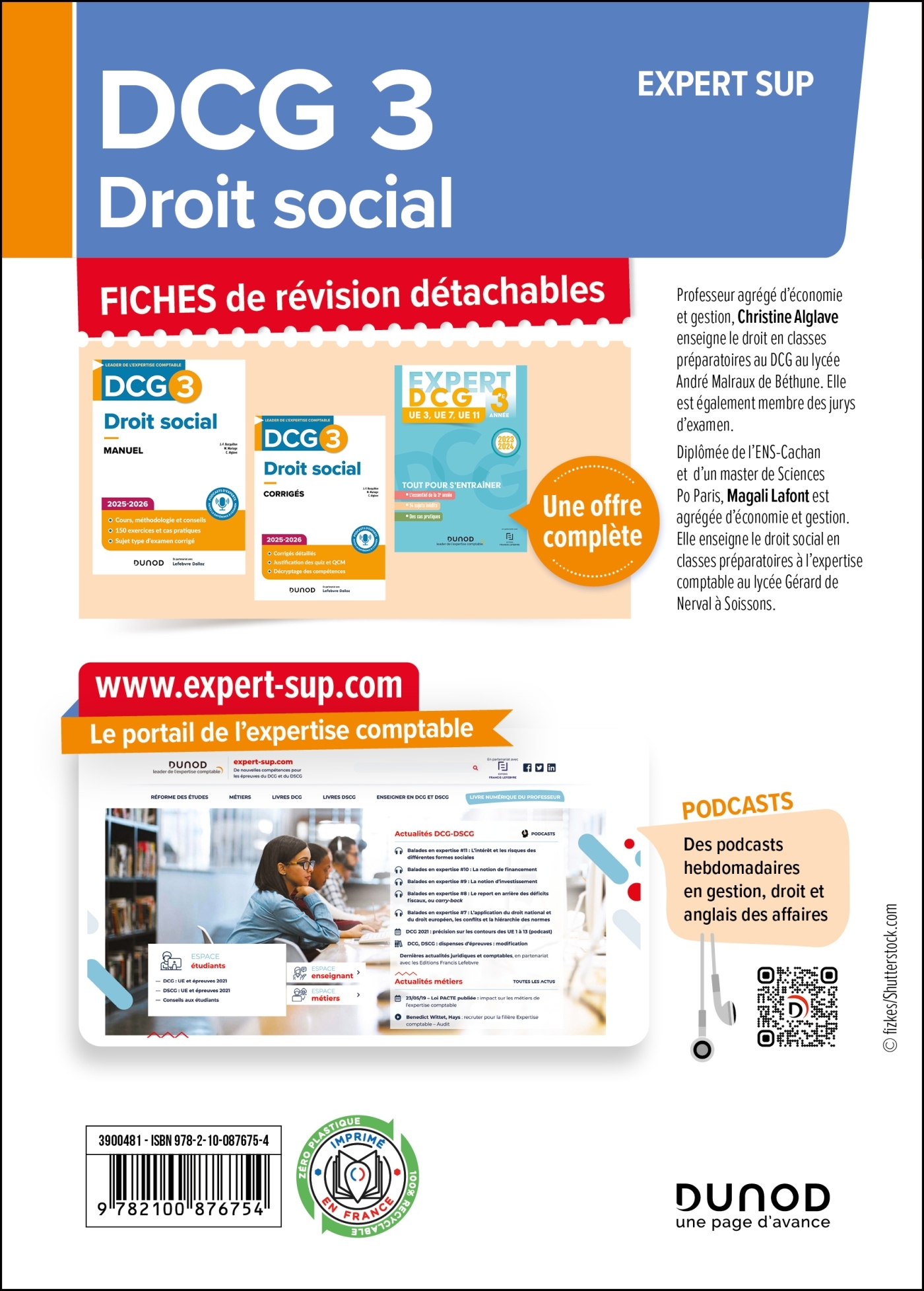 DCG 3 - Droit social - Fiches 2025-2026 - Christine Alglave, Magali Lafont - DUNOD