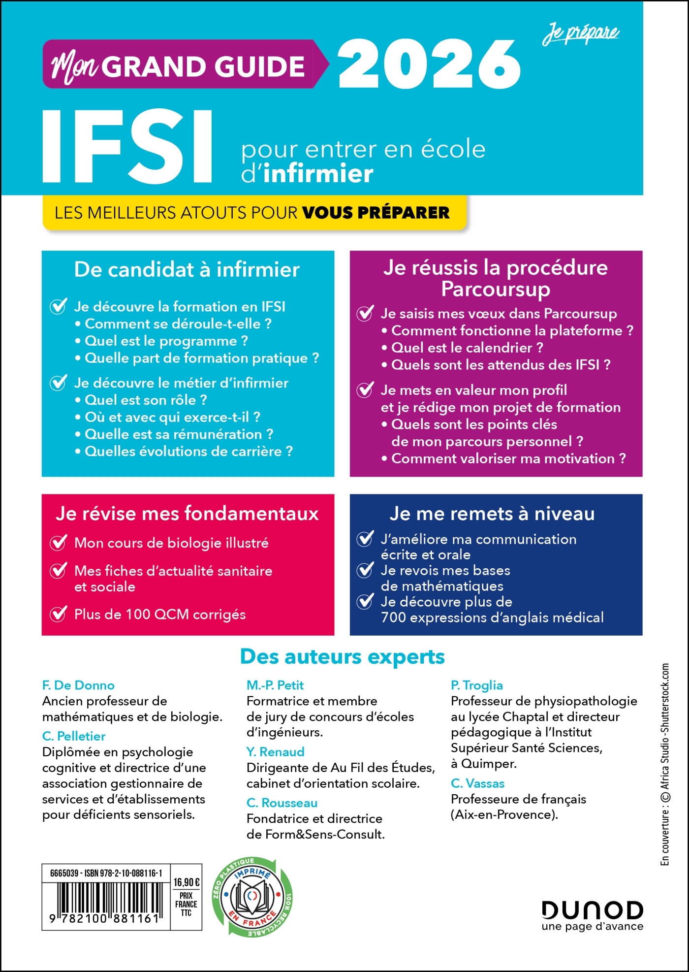 Mon grand guide IFSI 2026 pour entrer en école d'infirmier - Fabrice Donno, Corinne Pelletier, Marie-Pierre Petit, Yveline Renaud, Charlotte Rousseau, Patrick Troglia, Céline Vassas - DUNOD