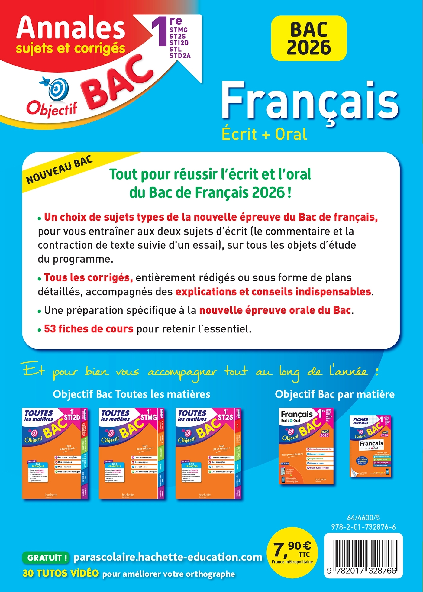 Annales Objectif BAC 2026 - Français 1res STMG - STI2D - ST2S - STL - STD2A - STHR - Franck Mazzucchelli, Emmanuel Lesueur - HACHETTE EDUC